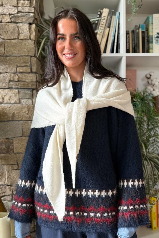 Nora Knit Shawl Ecru